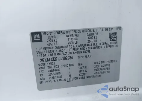 2018 GMC Terrain Denali from USA, damaged, VIN 3GKALXEX1JL192984